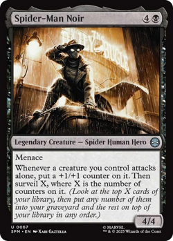 MTG magic 1x Spider-Man Noir FOIL (M/NM) Marvel's Spider-Man - Image 1