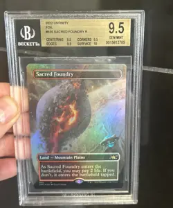 Magic the Gathering Sacred Foundry Rare Foil (Borderless) Unfinity BGS 9.5 MTG - Image 1