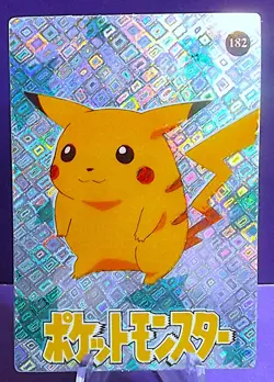 POKEMON POCKET MONSTERS VENDING PRISM STICKER 182 PIKACHU - Image 1