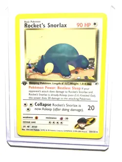 ROCKET’S SNORLAX - 1st Edition Gym Heroes - 33/132 - Rare - Pokemon - NM - Image 1