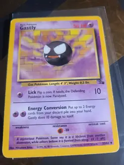 Gastly - 33/62 - Uncommon Fossil Unlimited Pokemon MP 1999 - Image 1
