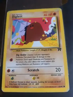 Pokemon TCG: Diglett 52/82 Team Rocket Unlimited Common WOTC - DMG - Image 1