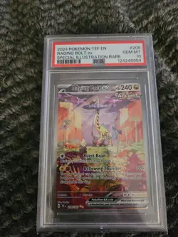 2024 POKEMON TEF EN RAGING BOLT EX 208/162 PSA 10 SIR - Image 1