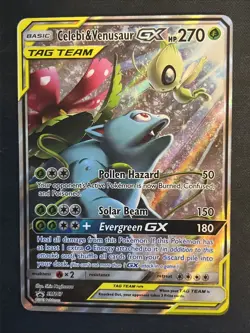 Pokemon TCG Celebi & Venusaur GX SM167 Sun & Moon Promo Tag Team NM - Image 1