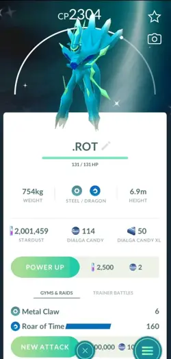 Shiny Dialga Roar of Time With Lucky Trinket - Pokemon Go - Image 1