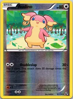 Audino 87/114 Black and White Reverse Holo LP Pokemon TCG - Image 1