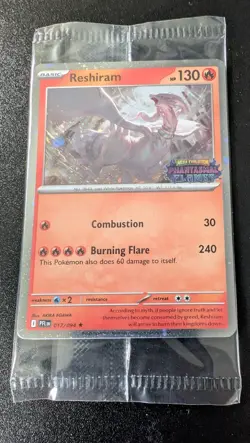 Pokemon Reshiram Phantasmal Flames Stamped Promo Card TCG Barnes Noble Sealed - Image 1