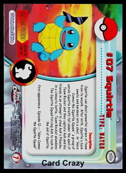 Squirtle #7 - Topps Chrome Series 1 Pokemon Card Light Play - Image 2