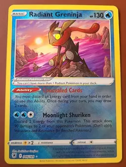 Pokemon TCG Radiant Greninja Holo Card Astral Radiance 046/189 NM Condition - Image 1