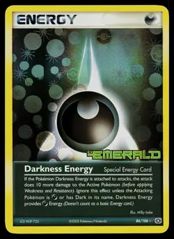 Pokemon Card - Darkness Energy Emerald 86/106 Rare Reverse Holo Stamped - Image 1