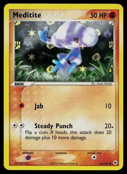Pokemon Card - Meditite Hidden Legends 66/101 Common Reverse Holo - Image 1