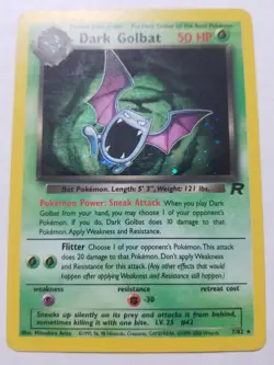 Dark Golbat 7/82 Team Rocket Pokemon TCG Holo Lightly Played - Image 1