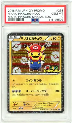 Pokemon Mario Pikachu Special Japanese #293/XY-P PSA 10 Gem Mint - Image 1