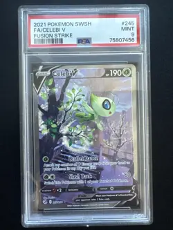 2021 Pokemon SWSH FA/Celebi V Fusion Strike PSA 9 - Image 1