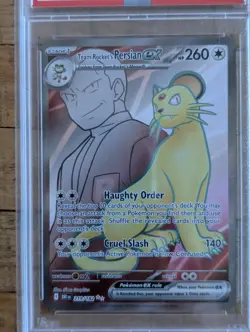 Team Rocket’s Persian Ex 219/182 Destined Rivals Full Art Pokemon TCG PSA 10 - Image 2