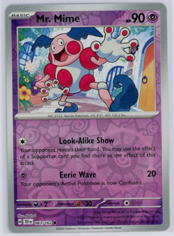 Pokemon TCG Mr. Mime Scarlet & Violet Temporal Forces 063/162 Reverse Holo - Image 1