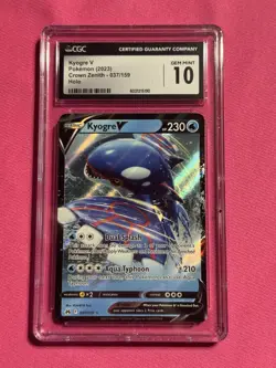 Kyogre V 037/159 - CGC Gem Mint 10 - Crown Zenith - Pokemon TCG 2023 - Image 1