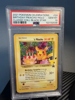 2021 POKEMON CELEBRATIONS CLASSIC COLL #24 BIRTHDAY PIKACHU-HOLO PSA 10 - Image 1
