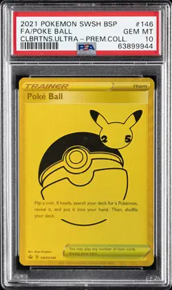 2021 POKEMON SWSH BLACK STAR PROMO #146 FULL ART/POKE BALL PSA 10 - Image 1