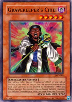 Yugioh! MP Gravekeeper's Chief - PGD-065 - Super Rare - 1st Edition Moderately P - Image 1