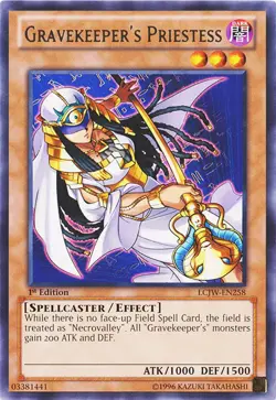 Yugioh! LP Gravekeeper's Priestess - LCJW-EN258 - Rare - 1st Edition Lightly Pla - Image 1