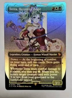 Terra, Herald of Hope Borderless NM Foil Commander FIC Final Fantasy #204 - Image 1