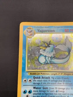 Pokemon TCG Vaporeon Holo Rare Card 12/64 Jungle No Symbol Error - MP - Image 2