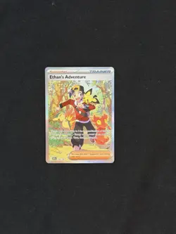 Pokemon TCG Destined Rivals Ethan's Adventure Full Art Trainer Card 236/182 Sir - Image 1