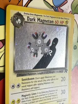 Pokemon Dark Magneton TCG Holo Rare Card 11/82 Unlimited LP/NM Swirl - Image 3