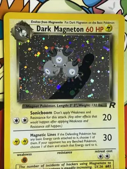 Pokemon Dark Magneton TCG Holo Rare Card 11/82 Unlimited LP/NM Swirl - Image 4