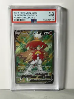 2022 Pokemon SWSH Astral Radiance 173 Hisuian Decidueye V PSA 9 MINT TCG Card FA - Image 1
