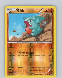Pokemon TCG Gible XY BREAKpoint 68/122 Reverse Holo Common Card LP-NM - Image 1