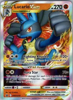 Pokemon Card Lucario VSTAR SWSH214 Black Star Promo - Near Mint - Image 1
