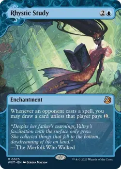 Rhystic Study -Foil Near Mint MTG Wilds of Eldraine: Enchanting Tales - Image 1