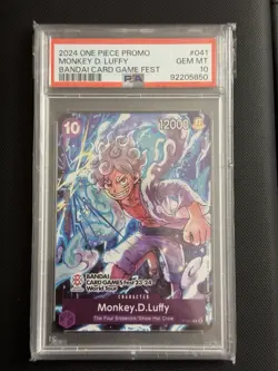 PSA 10 One Piece Monkey D. Luffy Bandai Card Game Fest 23-24 P-041 English - Image 1