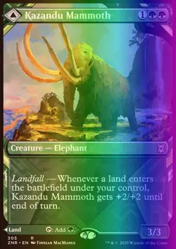 MTG Magic the Gathering Kazandu Mammoth (305/493) Zendikar Rising LP FOIL - Image 1
