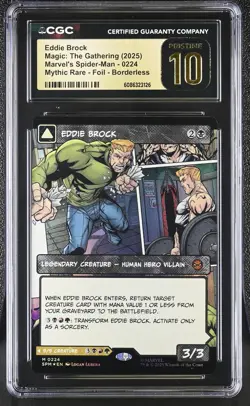 EDDIE BROCK Marvel's Spider-Man Borderless Foil Mythic CGC Pristine 10 MTG - Image 1