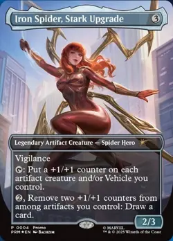 MTG - Iron Spider, Stark Upgrade- Fanart Foil Secret Lair - EDH / Playtest - Image 1