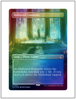 1x Hallowed Fountain, Borderless Art Foil, Ravnica Clue Edition, Magic MTG NM - Image 1