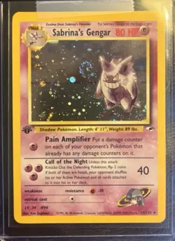 Pokemon TCG Sabrina's Gengar Gym Challenge 1st Edition 14/132 With Holo Swirl - Image 1