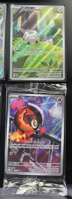 POKEMON Phantasmal Flames 6 Card Lot CHARCADET Promo, MEOWTH IR, TOGEDEMARU IR - Image 3