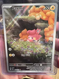 🔥Paldean Fates Wugtrio 224/091 & Pawmi 226/091 Illustrator Rares Pokemon NM 🔥 - Image 4