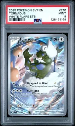 2025 POKEMON SVP EN-SV BLACK STAR PROMO 210 TORNADUS WHITE FLARE ETB PSA 9 - Image 1