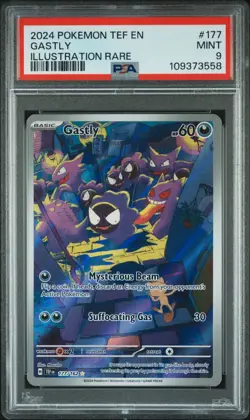 Pokemon 2024 Gastly 177/162 Illustration Rare Temporal Forces PSA 9 - Image 1