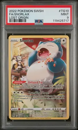 SNORLAX #TG10 FULL ART TRAINER GALLERY 2022 POKEMON SWSH LOST ORIGIN PSA 9 MINT - Image 1