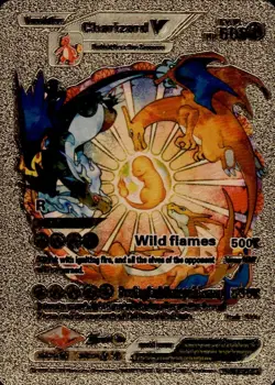 Pokemon TCG Charizard V R Rare Gold Metal Foil HP 508 MO SMP 26-43 500K 535K - Image 1