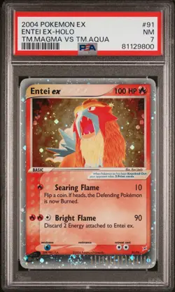 2004 POKEMON EX TEAM MAGMA VS TEAM AQUA #91 ENTEI EX-HOLO PSA 7 - Image 1