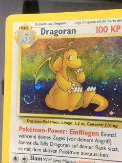 Pokemon TCG Dragoran Holo Rare Unlimited Swirl Fossil 4/62 WOTC German 1999 VTG - Image 3