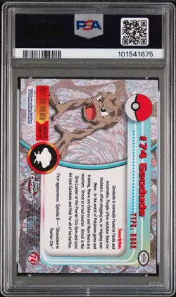 2000 TOPPS CHROME POKEMON T.V. #74 GEODUDE PSA 9 MINT - Image 2