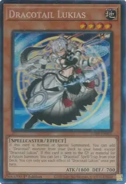 Dracotail Lukias - JUSH-EN001 - Collector's Rare - 1st Edition NM Yugioh Justice - Image 1